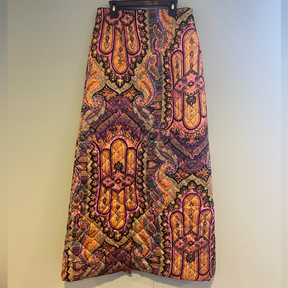 SOLD ♥️ Vintage 60s 70s psychedelic paisley quilted maxi skirt - Picture 5 of 5